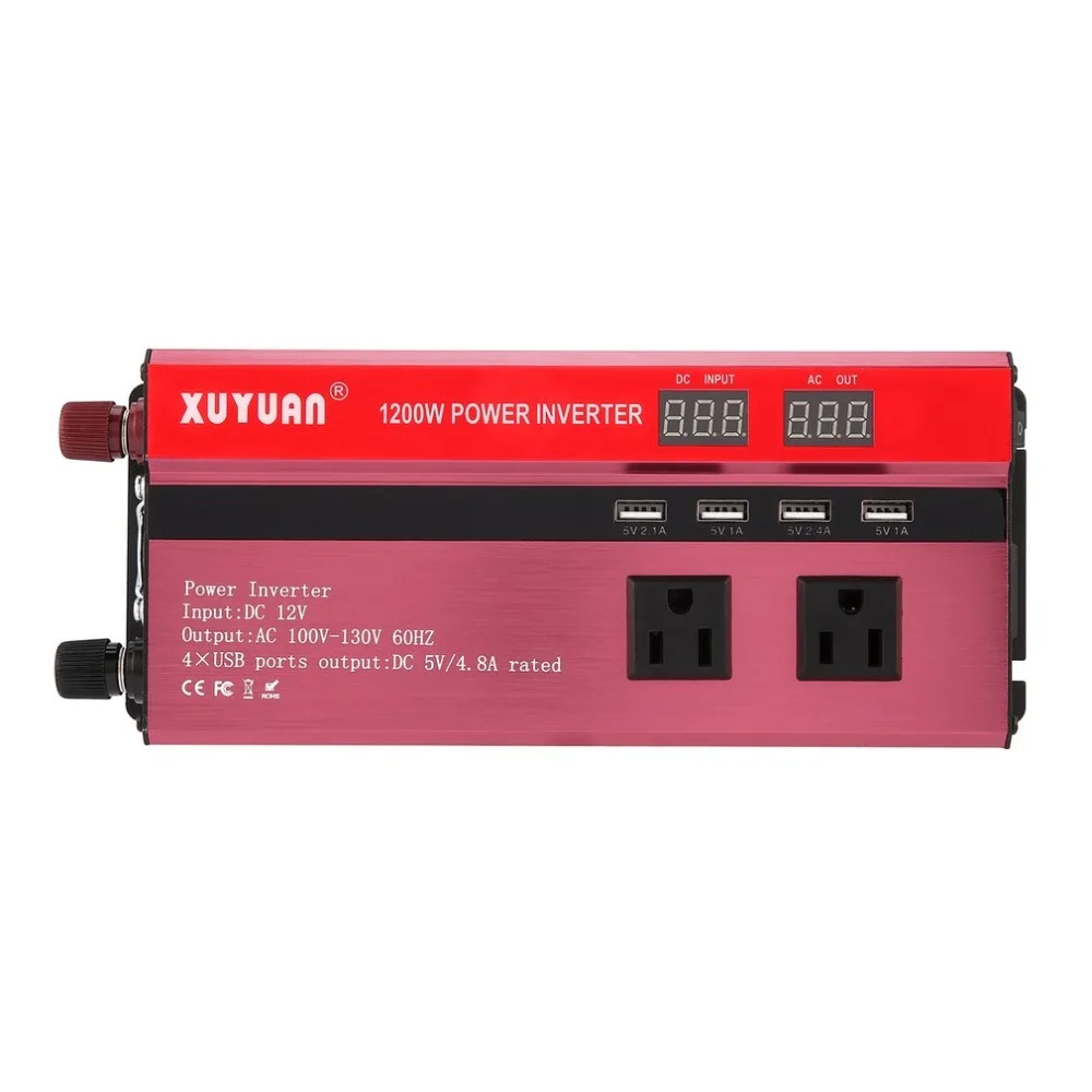 

2018 Innovative Professional 1200W Power Inverter DC 12V to AC 110V with LED Display Fan Cooling Universal Socket Car Converter