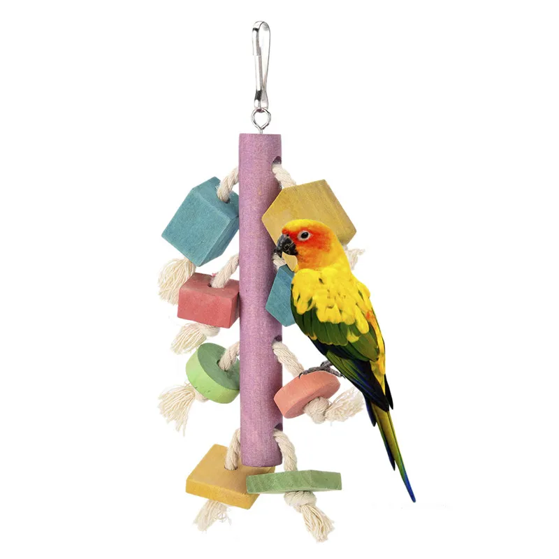 Buy Colorful Parrot Chew Toys Pet Bird Bite Toys Wood