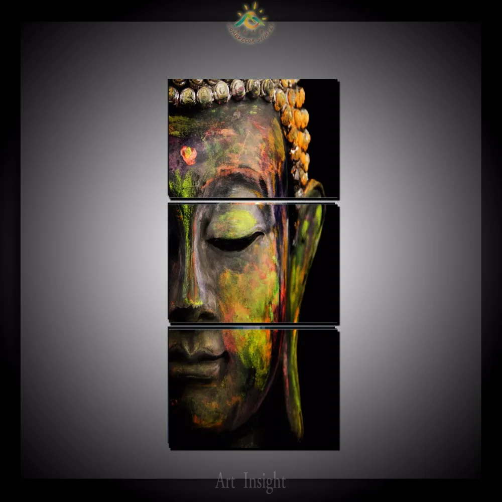 3 Pieces/set Wall Art Printed Buddha Portrait Art Painting Canvas Print