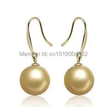 Shitou 0077 идеально круглые AAA 8-9 мм натуральный Австралийское Южно-морское натуральная серьги с золотым жемчугом