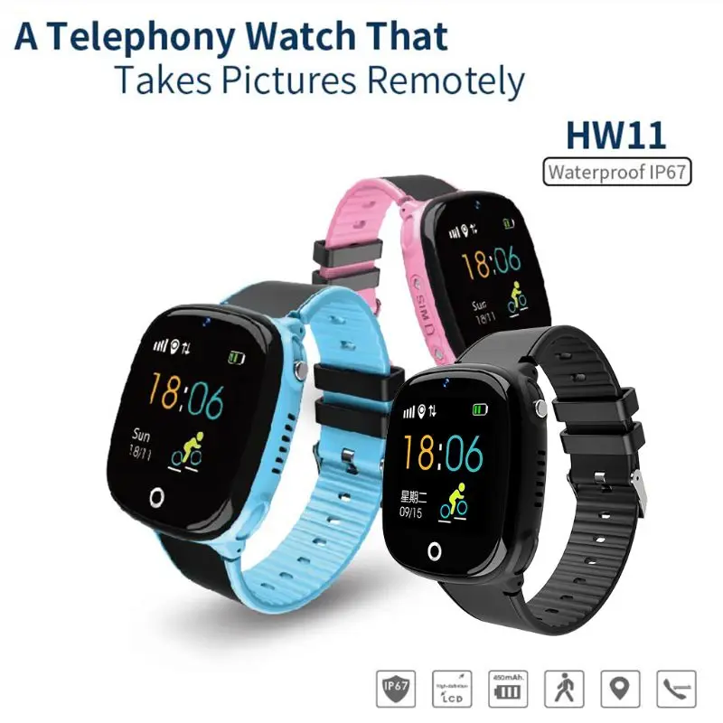  HW11 IP67 Wasserdichte Intelligente Uhr GPS Tracking Sicherheit Zaun SOS Anruf Pedometer Intelligen