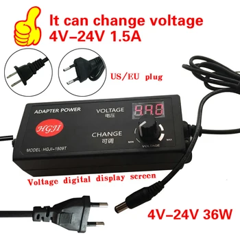 

adjustable 4V-24V1.5A 36W adapter with digital display 7.5V8V3.5A11V17V/16V/22v/21v/14v/13.6V multifunction power adapter 36W