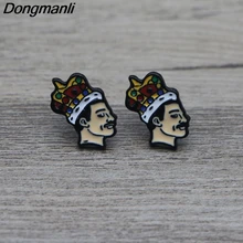 DMLSKY певица группа музыкант Фредди Меркурий серьги-гвоздики милые серьги эмалированные Серьги для женщин девочек серьги-гвоздики M2577