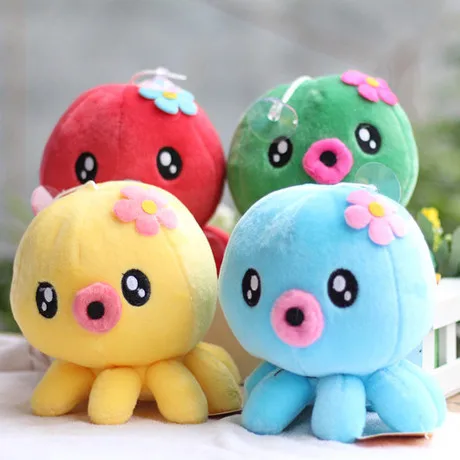 

Lovers Octopus Shape Key Chain Plush Cute Creative Small Hanging Accessories Mini Animal Stuffed Toy Keychains Gifts 2pcs/lot