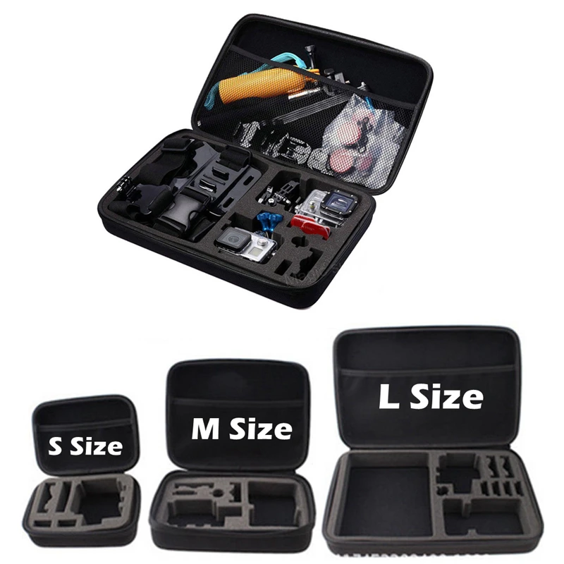 Hard Shell Soft Liner Portable Go Pro Camera Storage Bag Pouch