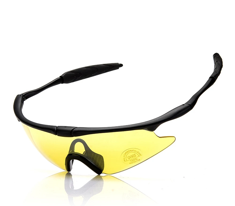 Унисекс УФ-защита для спорта на открытом воздухе лыжные очки CS армия тактический военный контур безопасный велосипед мотоцикл защитные очки - Цвет оправы: Yellow
