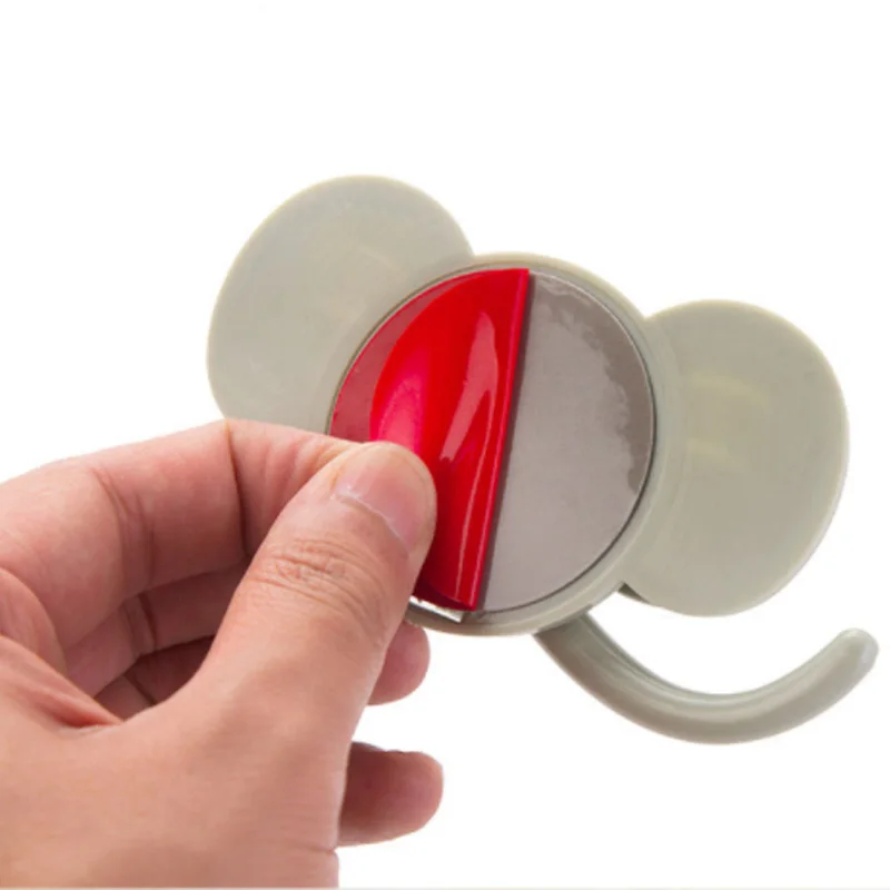 3pcs/pack Wall Hooks Strong Suction Cup Sucker Hanger For Kitchen Bathroom Cartoon Elephant Key Holder Wall Hook Storage Hangers