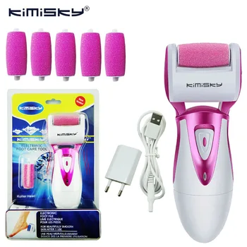 

Red Kimisky High Quality Foot Care Tool Rechargeable and Waterproof Electric Pedicure Foot File Callus Remover 6Ps Rollers Heads