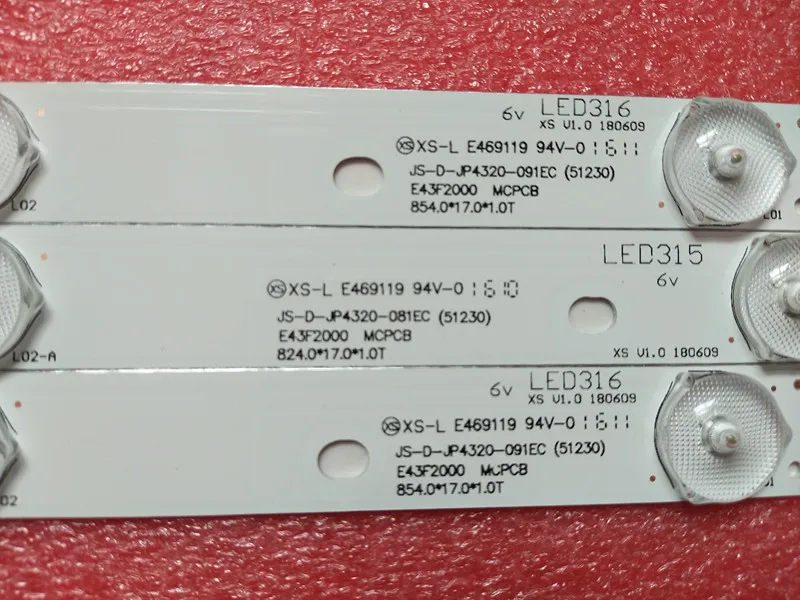 Светодиодный подсветка полосы лампы для акаи AKTV432 JS-D-JP4320-091EC JS-D-JP4320-081EC E43F2000 D43-F2000 |