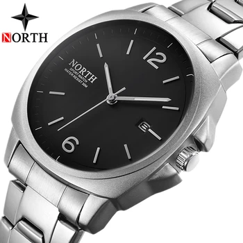 

NORTH Mens Top Brand Luxury Watches Male Sports Calendar 30m Waterproof Wrist Watch Stainless Steel Quartz Casual Wristwatch
