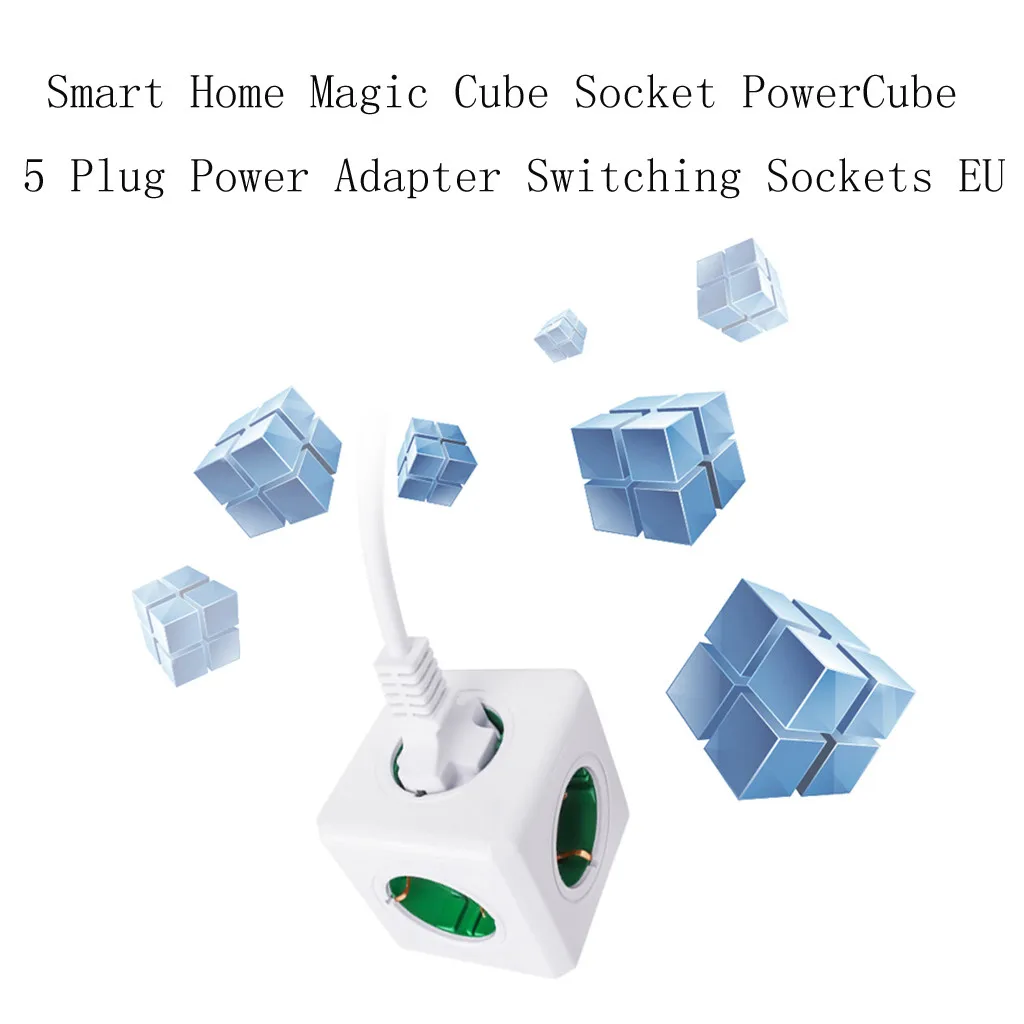 

Multi Plug Power Strip Socket Smart Home Socket EU Plug 5 Outlets Without USB Green Power Strip Multi Socket Adapter Power