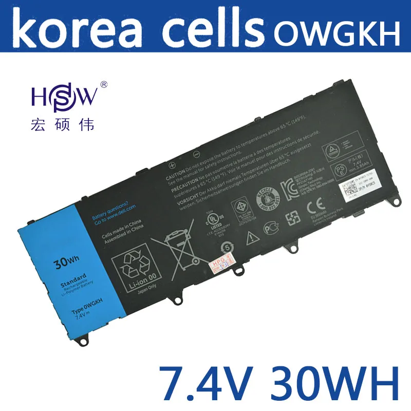 

original notebook battery 7.4V 30WH For DELL 0WGKH OWGKH laptop battery rechargeable battery