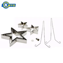 KMYC 9 шт. пятиконечная звезда из нержавеющей стали печенье резак набор 3D Рождественская подставка в виде дерева торт печенье Форма DIY Аксессуары для выпечки