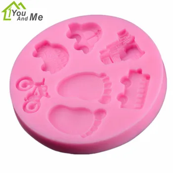 

3D Silicone Car Bicycle Feet Fondant Mold DIY Chocolate Cake Decorating Tools Christmas Gift Mould Baking Tools
