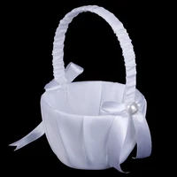 Love Case Satin Basket Storage Flower Girl Basket Container Wedding Basket Flower Girl Basket For Ceremony Wedding Decoration 5