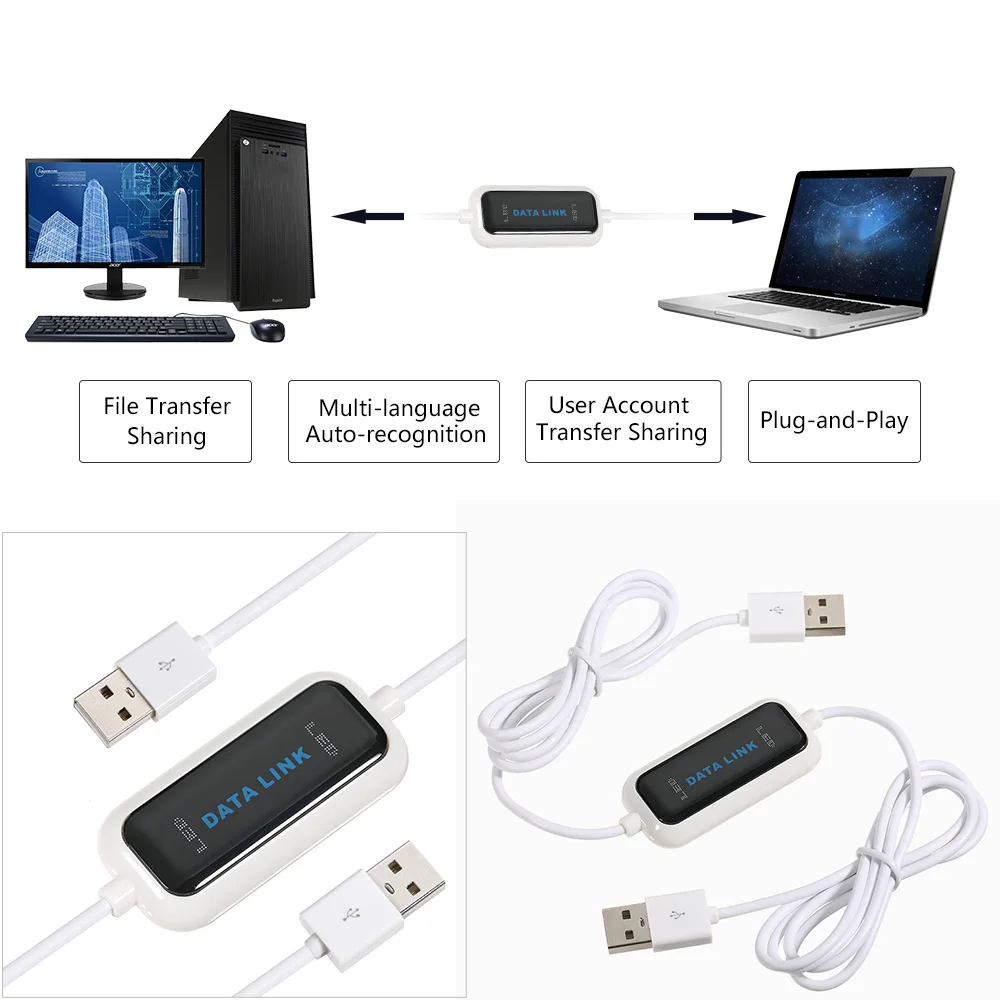 USB Smart KM link 2 порта ПК для Синхронизация данных адаптер совместного использования