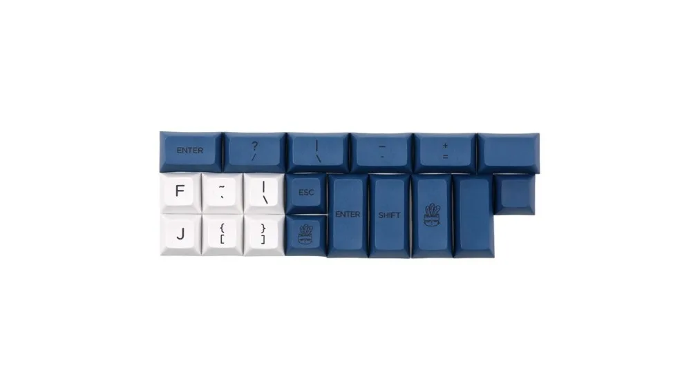 DSA ERGO Dye-Sub keycap белый и темно-синий цвет 95 клавиш в индивидуальном дополнительных для Ergodox механической клавиатуры