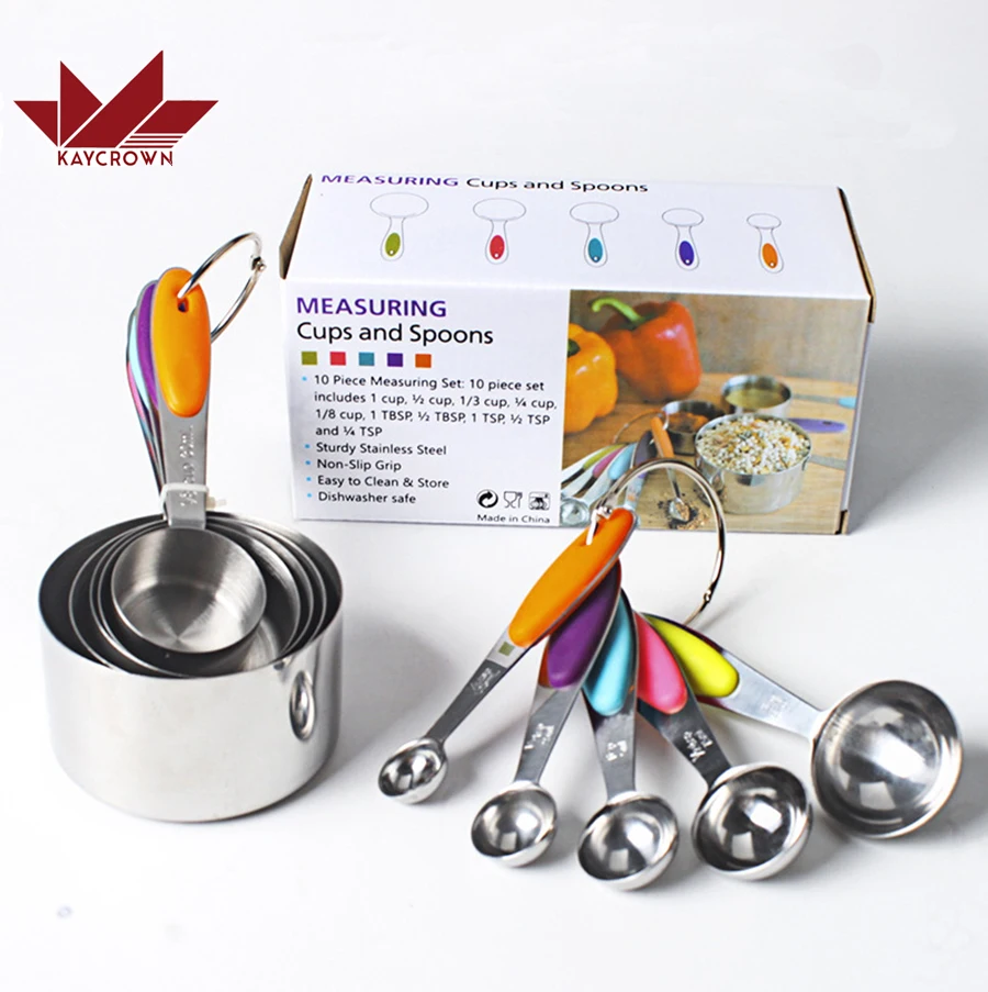 USA SELLER 8 PIECE MEASURING CUPS /& SPOONS SET STAINLESS STEEL FREE SHIP USA