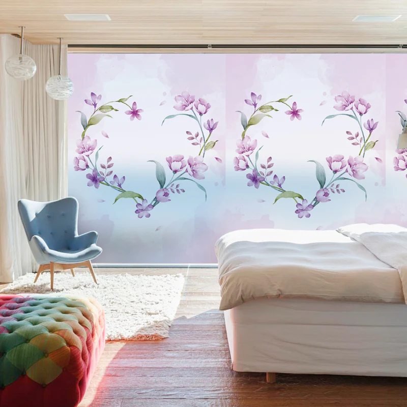 

Custom Static Cling Stained Glass Window Film Frosted Opaque & Privacy Home Decor Digital print Removable BLT882 Pink Romance