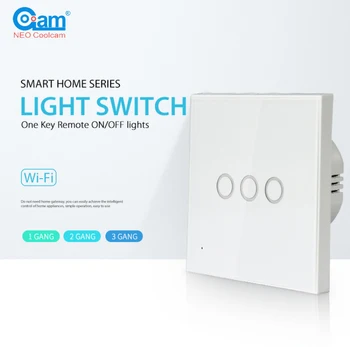 

NEO Coolcam Smart Wifi Wall Light Switch 1/2/3 Gang Touch/WiFi Remote Smart Home Wall Touch Switch Support Alexa,Google Home