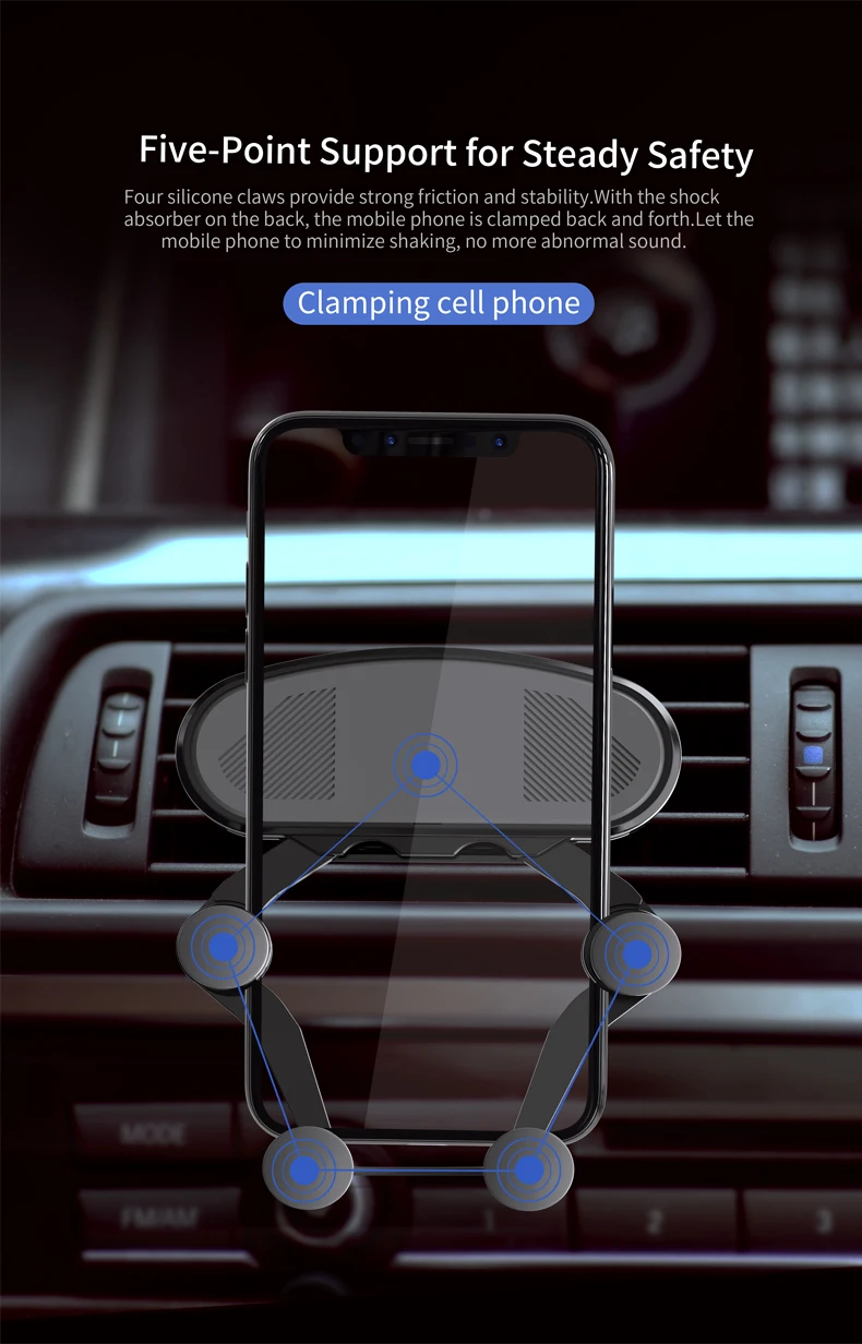 Универсальный автомобильный держатель для телефона, держатель на вентиляционное отверстие автомобиля, подставка для мобильного телефона, держатель для iPhone, Xiaomi, поддержка гравитационного кронштейна