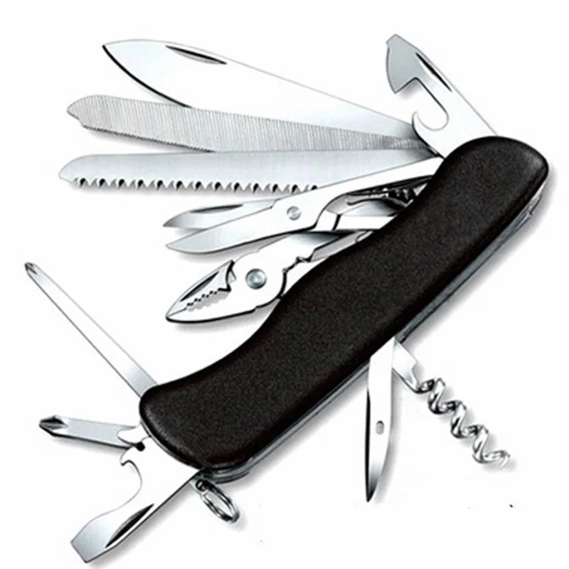 

New 111mm Black multifunctional pocket knife folding stainless steel outdoor camping survival knife multi tool