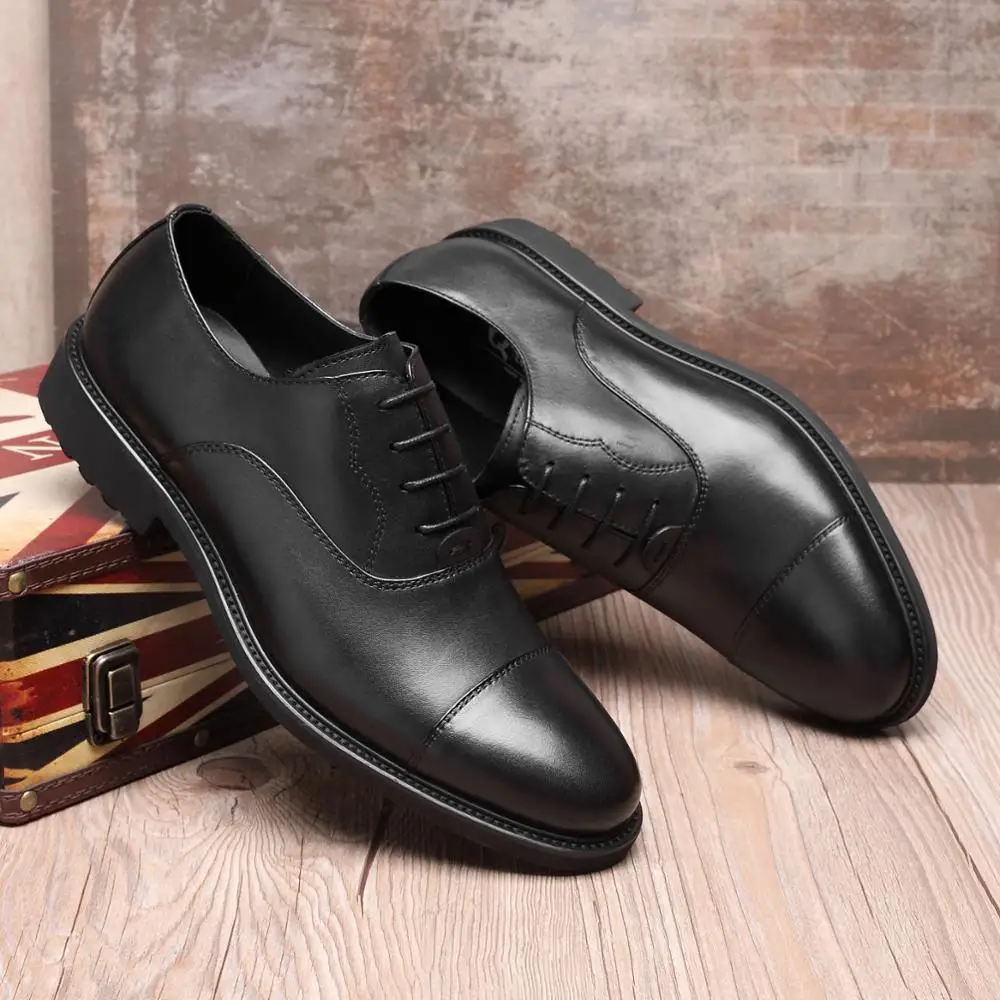 Top Quality Men Flats Shoes Business Men's Dress Genuine Leather Oxford ...