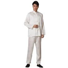 Nuevo Satén Rayón Traje de Kung Fu Chino Tradicional de Los Hombres Largo de La Vendimia manga Tai Chi Wushu Uniforme Ropa Ml XL XXL 3XL L070612