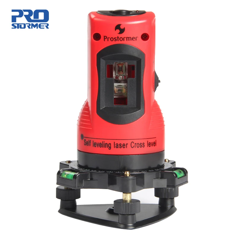 

PROSTORMER 2 Lines Self Leveling Laser Cross Level Vertical & Horizontal 360 Rotary Line Leveling 2 Red Cross Line 1 Point Level