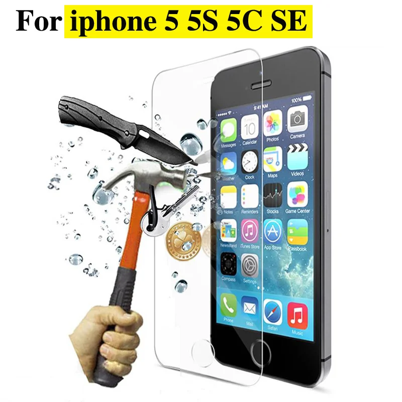 

Ultra HD Tempered Glass Screen Protector Case For iPhone 5 5S 5C SE Toughened Glass Screen Protective Film Phone Cover Cases