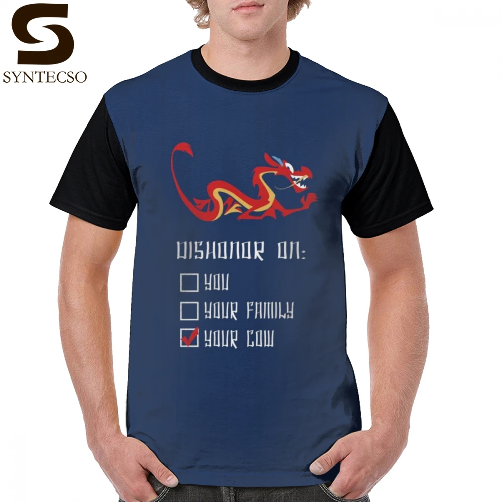 

Mushu T Shirt Dishonor T-Shirt Mens Printed Graphic Tee Shirt Plus size Fashion Polyester Fun Short Sleeves Tshirt