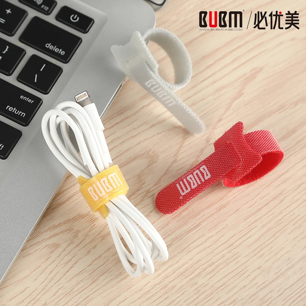 

BUBM 40 PCS Reusable Fastening Cable Ties, Cable Management for Cables, Cords, and Wires ,Cord Organizer for Desks and Offices