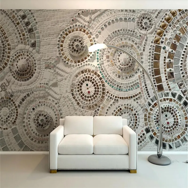 

Custom wallpaper bohemian circle simple modern background wall - decorative waterproof material