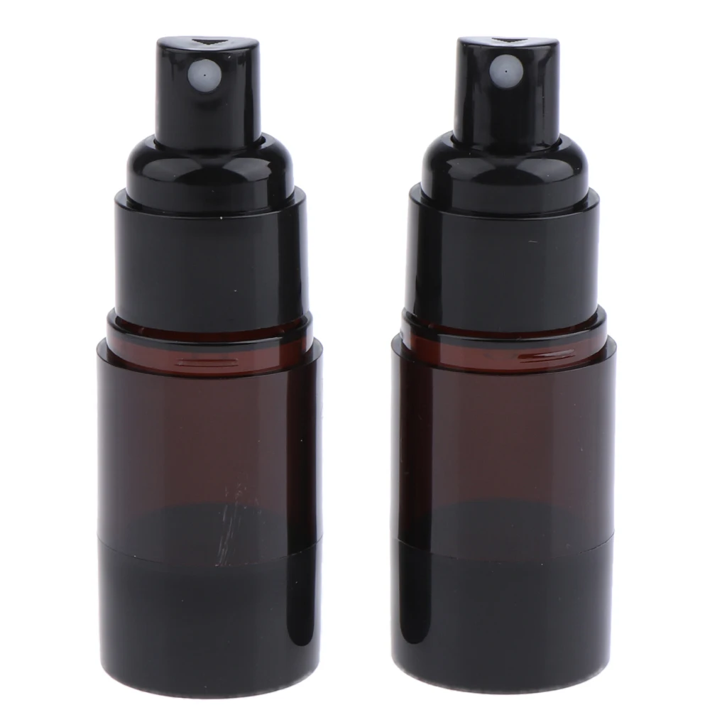 2 Pack Empty Brown Plastic Spray Bottles - 15ml Refillable Container for Essential Oil or Cosmetics