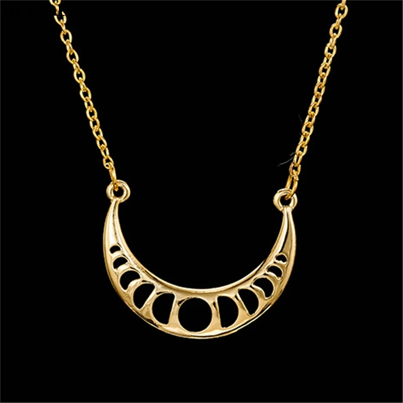 

ROMAD Vintage Moon Change Pendant Necklace For Women Moon Eclipse Pendant Necklace Moon Decor Necklace A40