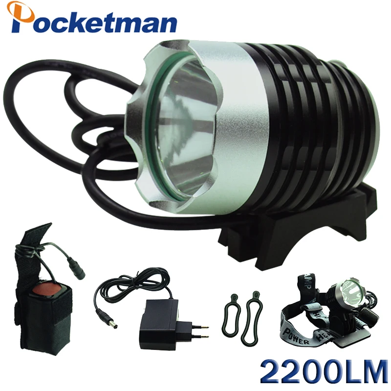 

2200LM Headlight XM-L T6 Headlamp Bike Light Headlight Cycling Lantern Bicycle Light Luces Bicicleta LED Light DC Plug