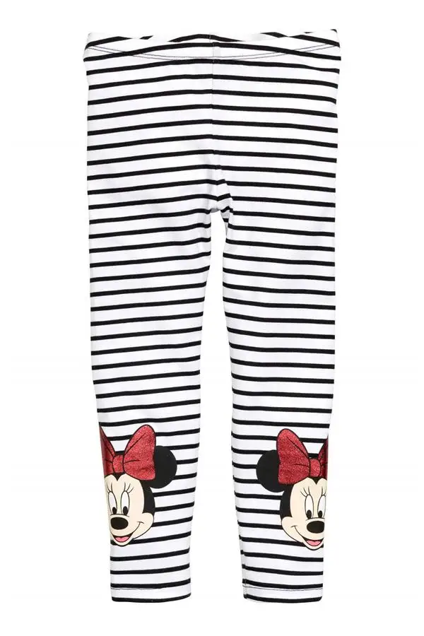 Kids Girl Cartoon Minnie Mouse Striped Cotton Pants Leggings Trousers Bottoms