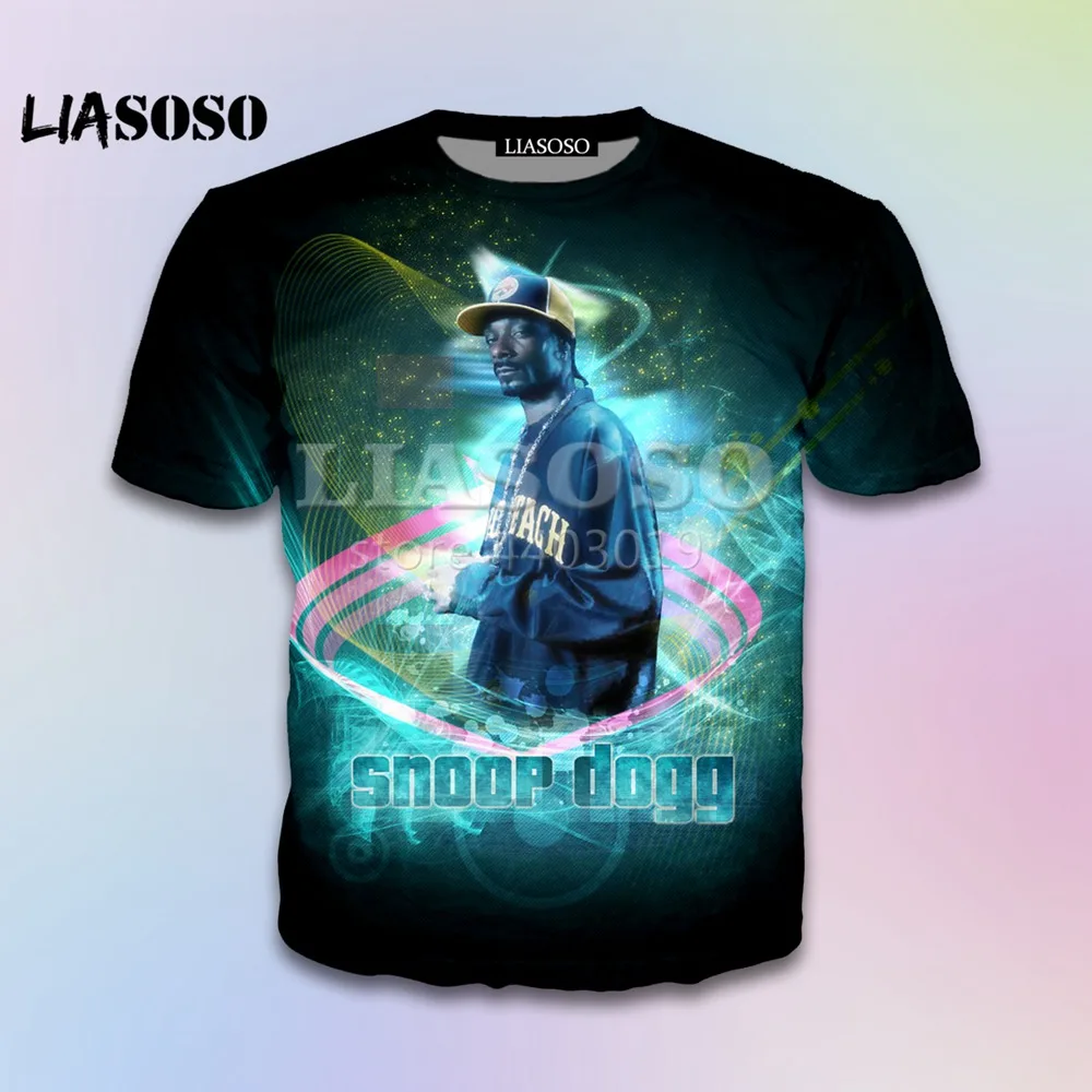 Новинка 2018 летняя свободная модная известная футболка liaseo в стиле рэпера Snoop Dogg