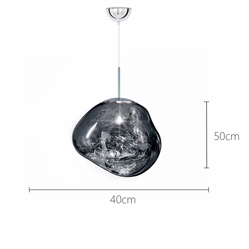 Скандинавский светодиодный светильник в стиле лофт, светильник s& светильник ing Lustre Bar Melt Lava, подвесной светильник для гостиной, светодиодный светильник, Кухонный Светильник - Цвет абажура: Silver 40CM