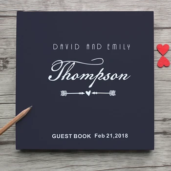 

Arrow And Love Heart Custom Mr Mrs Wedding Guest Book Alternative,Personalized Name Date White Wedding Guest Book,Photo album