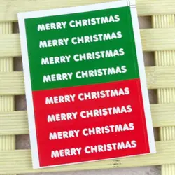 80 шт./лот зеленый + красный простой Рождеством серии подарок печать наклейка Рождество DIY Примечание подарок этикетки выпечка наклейки