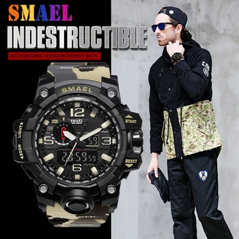 

2019 SMAEL Camouflage Military Digital-watch Men's G Style Fashion Sports Shock Army Watch LED Electronic Wrist Watches for Men