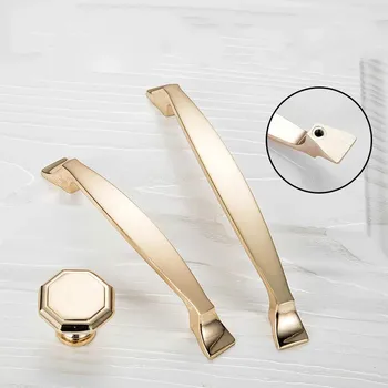 Gold Closet Furniture Handles Dresser Knobs Drawer Pull Kitchen Cabinet Handles Pulls Cupboard Wardrobe Door Handle 64 96 128MM