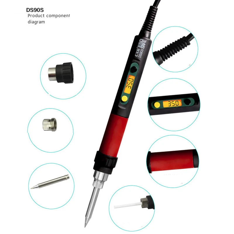 

CXG DS90S High quality Soldering Iron Electric Iron Upgrade From DS90 220V 90W With Backlight Sleep Function C9 Sting Tip