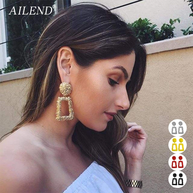 

AILEND Vintage earrings for women earrings jewelry geometric pendant 2019 metal pendant fashion trend jewelry party