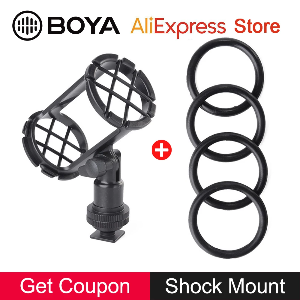 

BOYA BY-C04 Shock Mount for Audio-Technica AT897 ATR6550 Sennheiser MKH-416 ME66 K6 MKE-600 Azden SGM-1X Sony ECM-CG50 PVM1000L