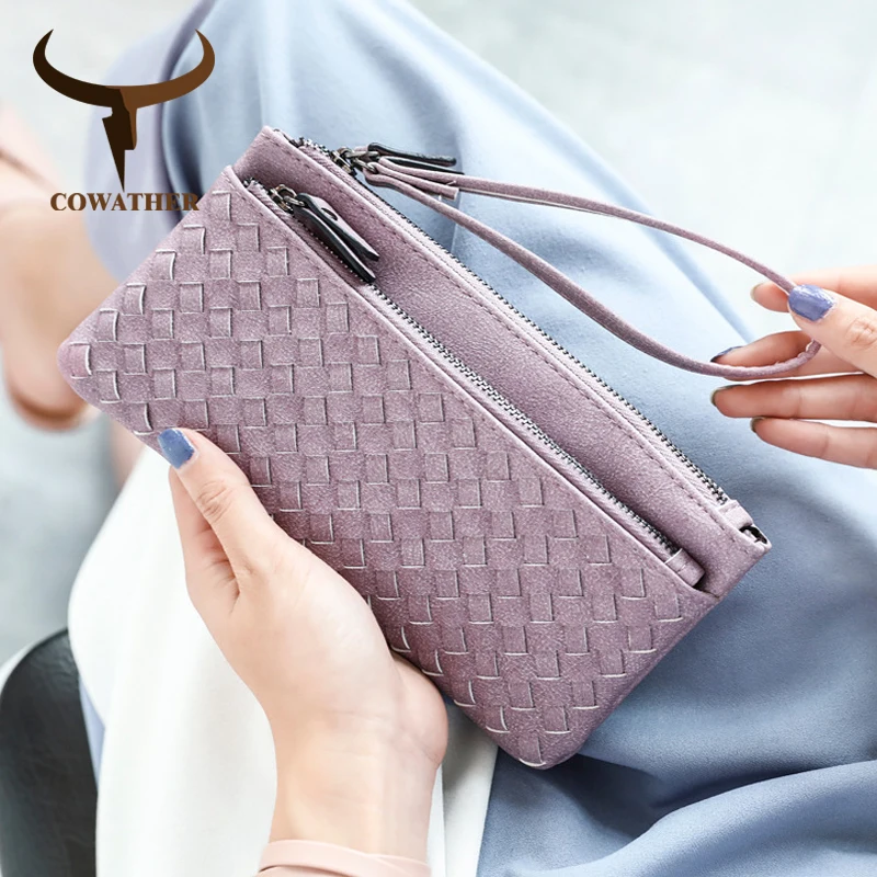 

COWATHER high quality long wallets fashion women wallet 2019 new arrival good PU leather purse 9 color carteira free shipping