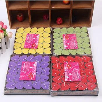 

50 pcs Heart candle wedding expression with romantic Valentine's Day confession pendulum figure