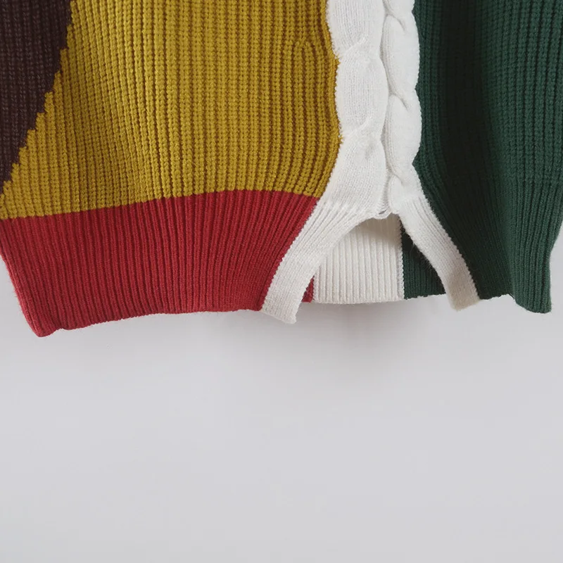 Autumn Winter 2017 Patckwork Sweater Women Jumper Oversized Pullover Casual Long Sleeve Fashion Woman Sweaters Clothes Pullovers