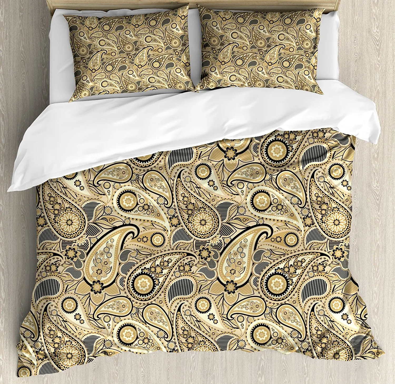 

Earth Tones Duvet Cover Set Iranian Pattern Based on Traditional Asian Paisley Welsh Pears Decorative 4 Piece Bedding Set